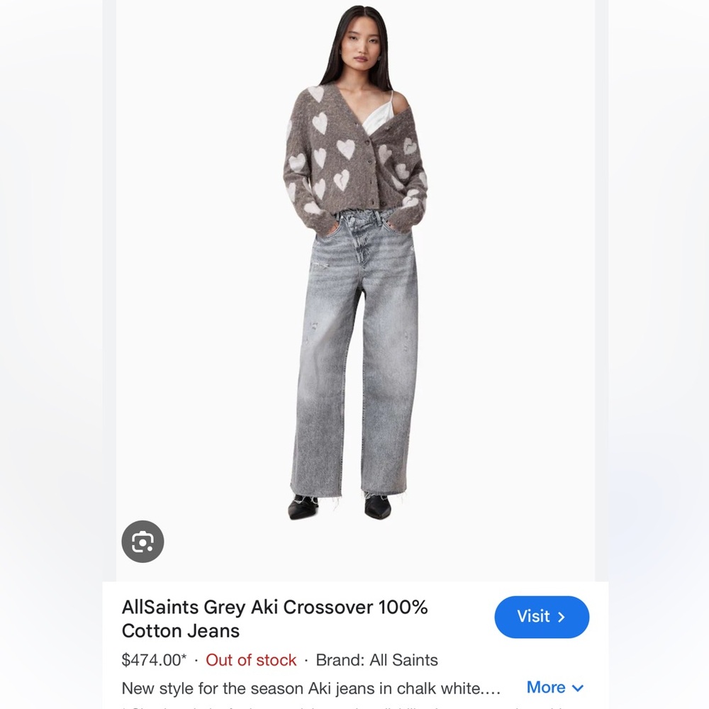 All Saints Light Gray Flare Jeans